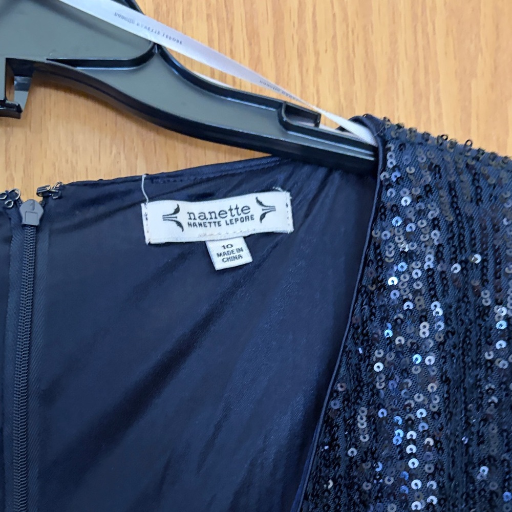 NWT Nanette Lapore Midnight Sequin Long Sleeve Dress - Picture 2 of 6